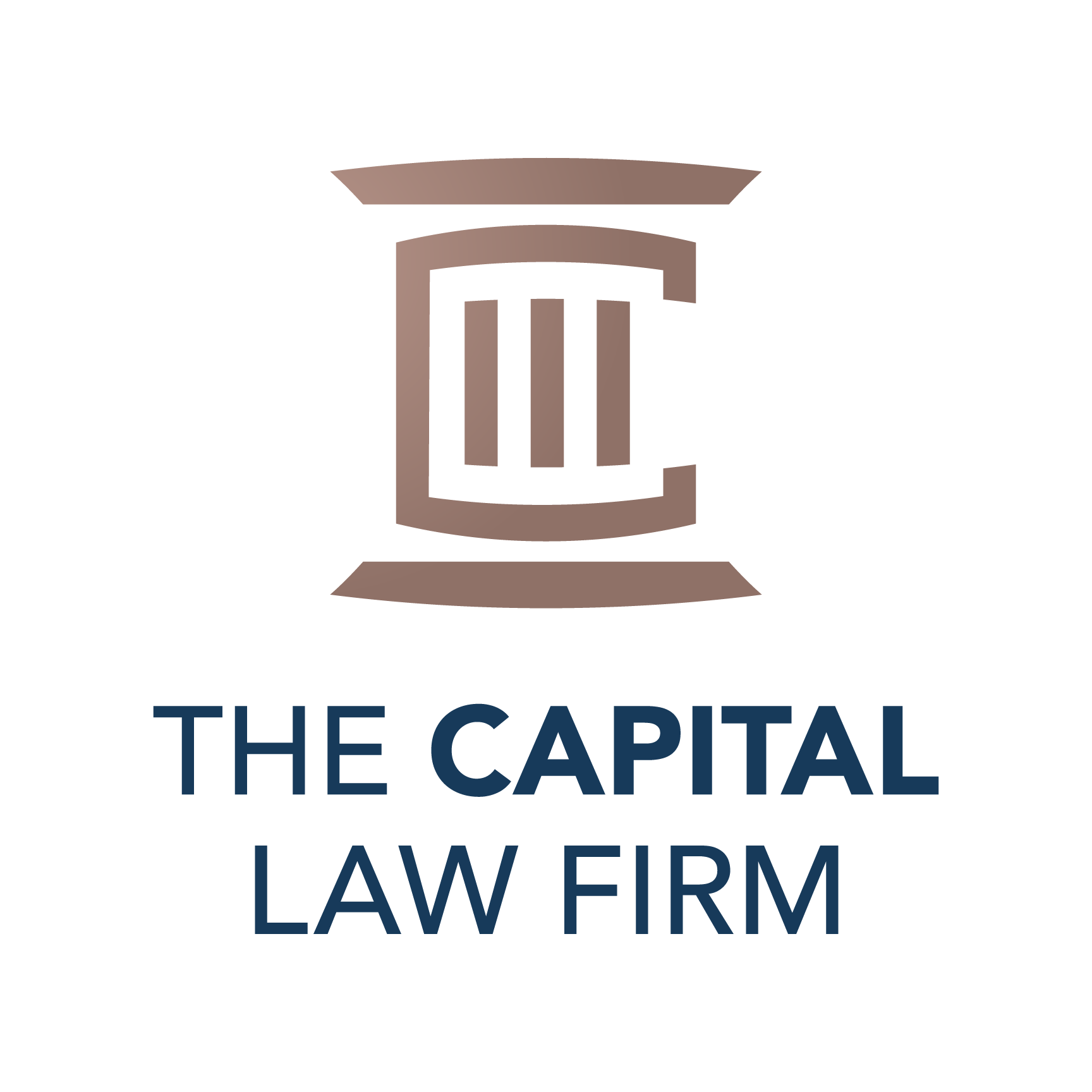 The Capital Law Firm — stacked lockup, bronze symbol over the wordmark
